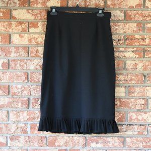 DONCASTER Collection Black Wool Skirt